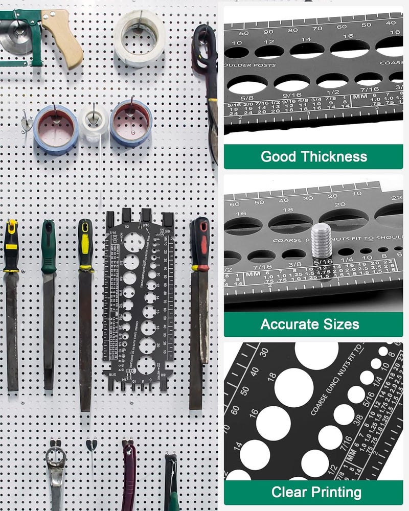 moroinriz Bolt Gauge (Metric and SAE), Bolt Sizer for Quickly Sizing Nuts and Bolts, Plastic Bolt Measuring Tool, Easy to Read Bolt Size and Thread Gauge - Image 5
